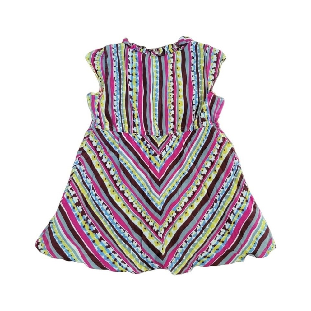 Lucky Brand Girls Size 6 Burgundy Striped Fit & Flare Cap Sleeve Summer Dress - Picture 4 of 8